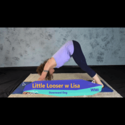yoga coach demos downward dog
